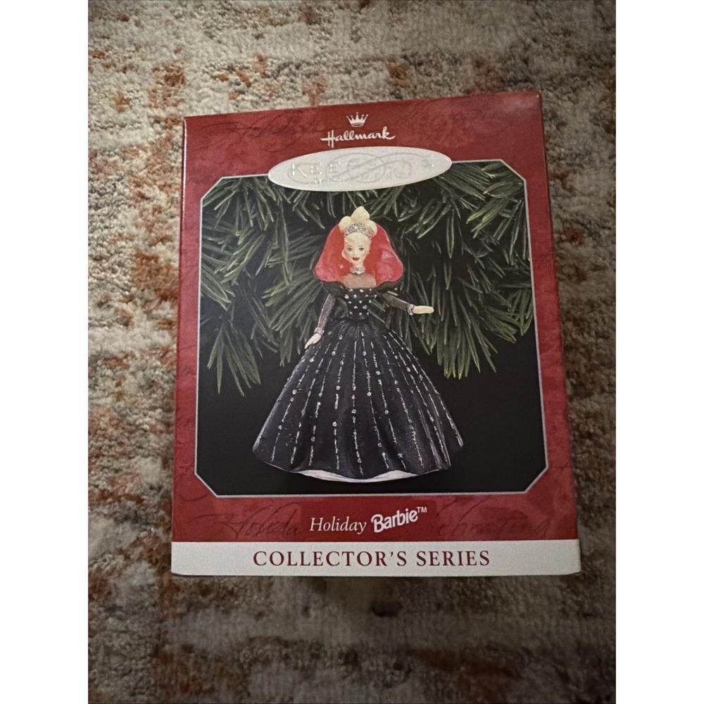 Hallmark Ornament Holiday Barbie 6th In Series 1998 25th Anniversary Open Box